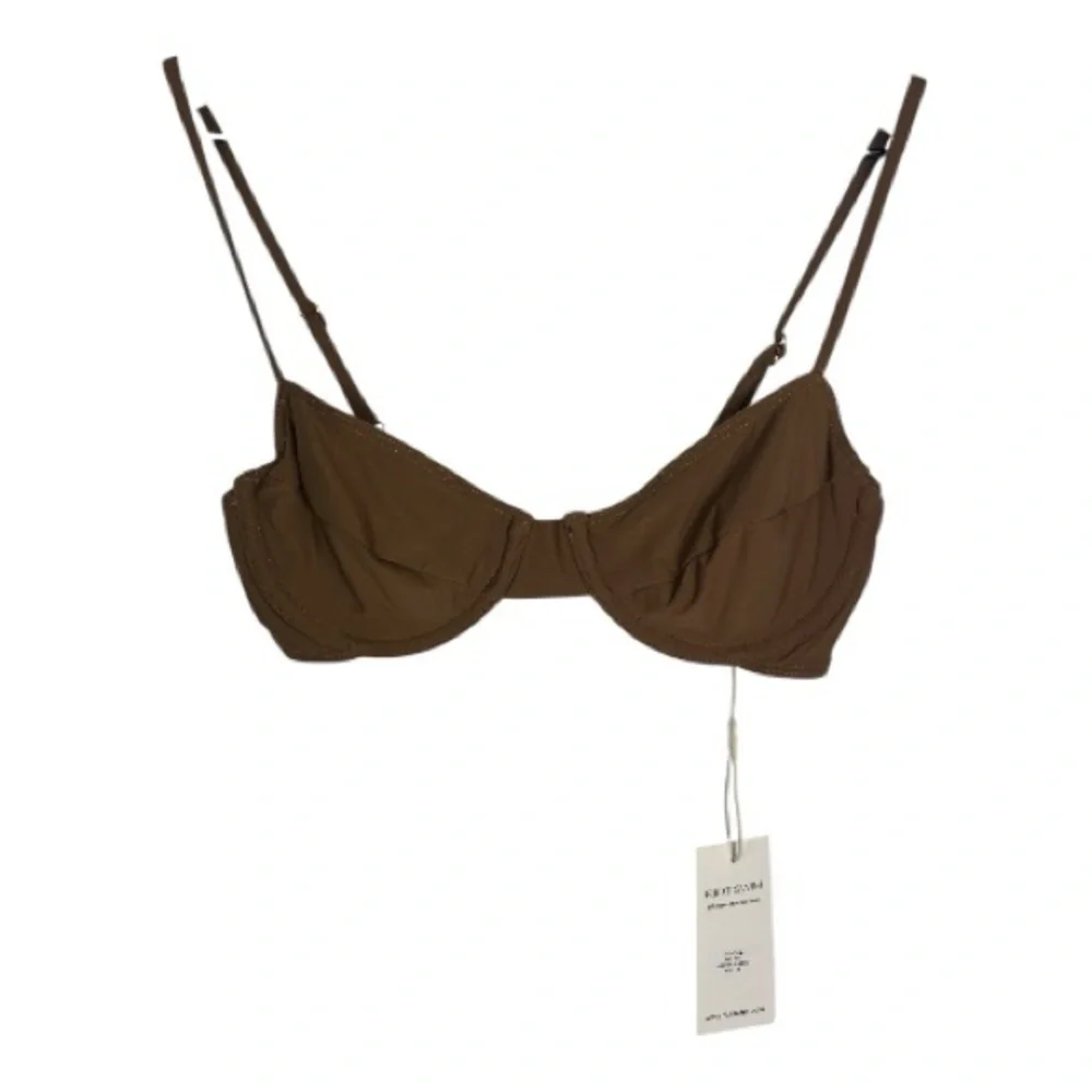 Riot Swim Sz XS Jax Bikini Top Brown Sugar NWT